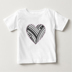 T-shirt Pour Bébé Coeur polynésien