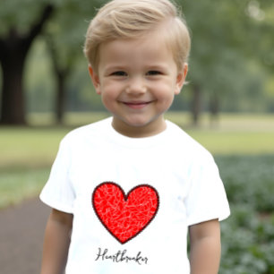 T-shirt Pour Bébé Coeur rouge