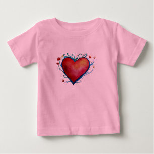T-shirt Pour Bébé Coeur rouge Bébé Tutu Bodysuit