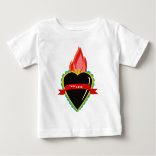 T-shirt Pour Bébé Coeur sacré avec la véritable pièce en t de Sas