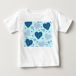 T-shirt Pour Bébé Cœurs bleus et violets