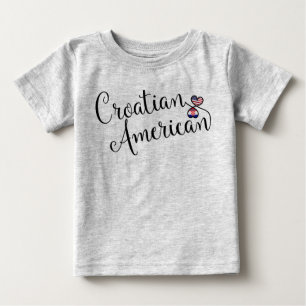 T-shirt Pour Bébé Coeurs croates-américains