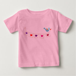 T-shirt Pour Bébé coeurs de valentine de birdie
