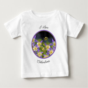 T-shirt Pour Bébé Colorado Blue Columbine Peinture - Art original