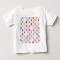 Colorful puppy paw prints