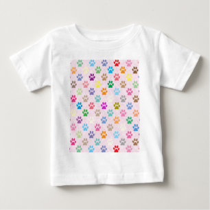 T-shirt Pour Bébé Colorful puppy paw prints