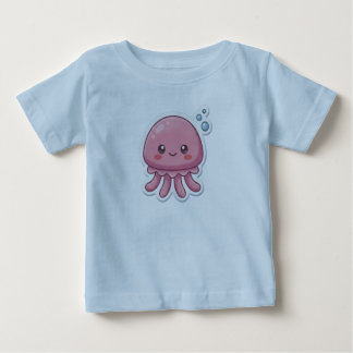 T-shirt Pour Bébé Conception d'autocollant de méduse rose Kawaii mig