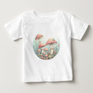 T-shirt Pour Bébé Conception de champignons pastel rétro aux couleur