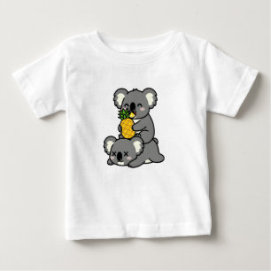 T-shirt Pour Bébé Conception de dessin animé de koalas mignons mange