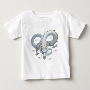 T-shirt Pour Bébé Conception de fantasy artistique de dragon en or b