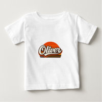 Conception de nom personnalisé Oliver Retro Sunset