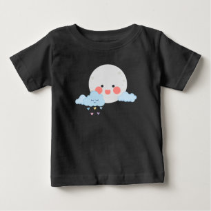 T-shirt Pour Bébé Conception mignonne de lune et de nuage