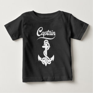 T-shirt Pour Bébé Conception nautique d'ancre de voilier capitaine