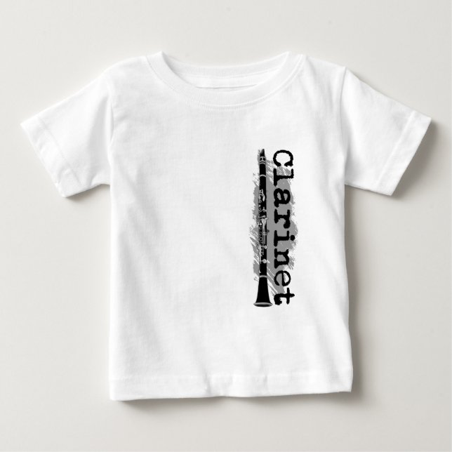 T-shirt Pour Bébé Conception verticale de clarinette (Devant)