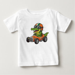 T-SHIRT POUR BÉBÉ CONDUCTEUR DE VOITURE DE COURSE DE BÉBÉ MIGNON CRO