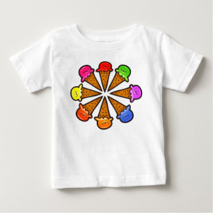 T-shirt Pour Bébé Cônes de crème glacée multicolore no 3