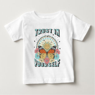 T-shirt Pour Bébé Confiance en soi Soleil céleste et papillon