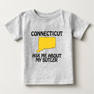 T-shirt Pour Bébé Connecticut - Demandez-moi à propos de mon majordo