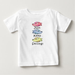 T-shirt Pour Bébé Continuez à sourire ! Poisson coloré aux dents pro