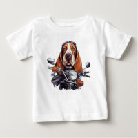 Cool chien biker, joli basset hound chien conducte