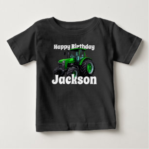 T-shirt Pour Bébé Cool Green Tractor Anniversaire