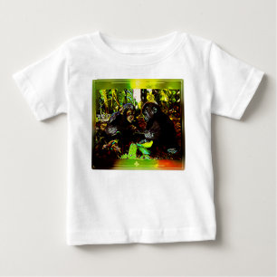 T-shirt Pour Bébé Coopération chimpe et gorille 02