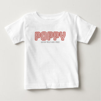 T-shirt Pour Bébé Coquelicot Grandir Sauvage Libre Graphique Floral
