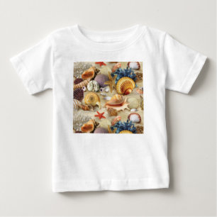 T-shirt Pour Bébé Coques de mer sur la plage