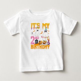 T-shirt Pour Bébé Costume d'Halloween Citrouille pour le 2ème annive