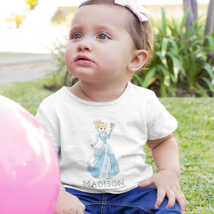T-shirt Pour Bébé Couleur d'eau personnalisée Disney Princess Cinder
