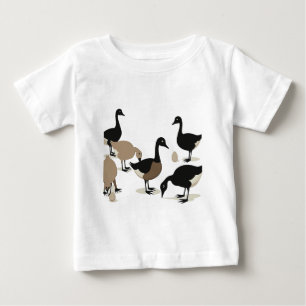 T-shirt Pour Bébé Coupe Rétro De Six Oies À Lissage A Au Milieu Du S