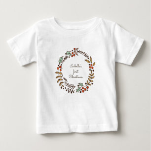T-shirt Pour Bébé Couronne de Noël Mon premier Noël