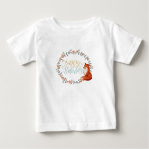 T-shirt Pour Bébé Couronne de renard d'anniversaire