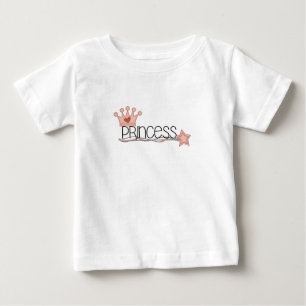 T-shirt Pour Bébé Couronne rose et princesse baguette