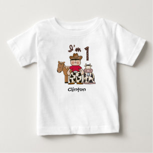 T-shirt Pour Bébé Cowboy Premier anniversaire T-shirt bébé