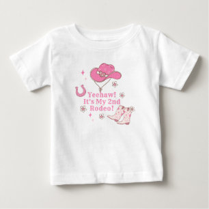 T-shirt Pour Bébé Cowgirl Deuxième Rodéo 2e fête d'anniversaire