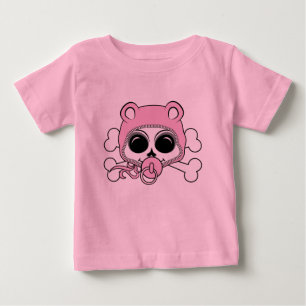 T-shirt Pour Bébé Crâne de Bébé Fille Mignon