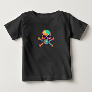 T-shirt Pour Bébé Crâne et os croisés - Boucane arc-en-ciel de Toddl