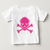 Crâne Rose et Osselets de Pirate pour Bébé