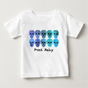 T-shirt Pour Bébé Crânes punks de bleus layette