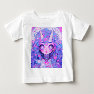 T-shirt Pour Bébé Créature de licorne magique de fantasy fille d'ani