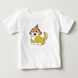 T-shirt Pour Bébé Crème glacée Chien avec gaufre