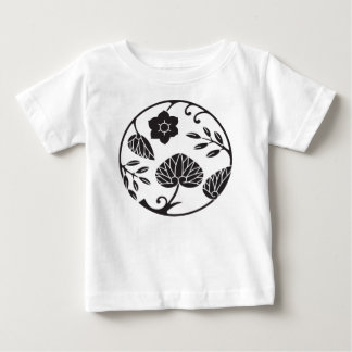 T-shirt Pour Bébé Crête japonaise 0048 - fleurs et feuille