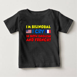T-shirt Pour Bébé Cri Bilingue Anglais Et Français