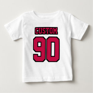 T-shirt Pour Bébé CRIMSON BLANC AVANT ROUGE NOIR 3/4 Sleeve Raglan