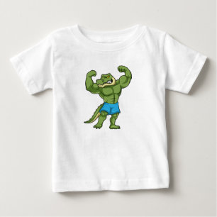 T-shirt Pour Bébé Crocodile comme Bodybuilder extrême