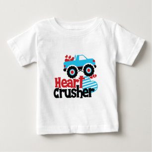 T-shirt Pour Bébé Croisière Coeur de Camion Monster bleu Valentine