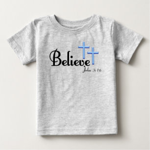 T-shirt Pour Bébé Croyez Avec Les Croix Bleues Toddler Tee