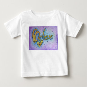 T-shirt Pour Bébé Croyez Coeur Inspirationnel Word Art Chemise perso