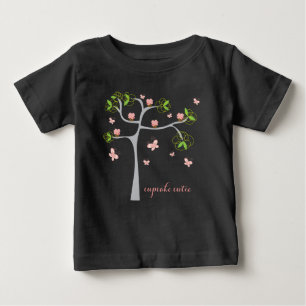 T-shirt Pour Bébé Cupcakes Whimsical Birthday Tree Butterflies Girl